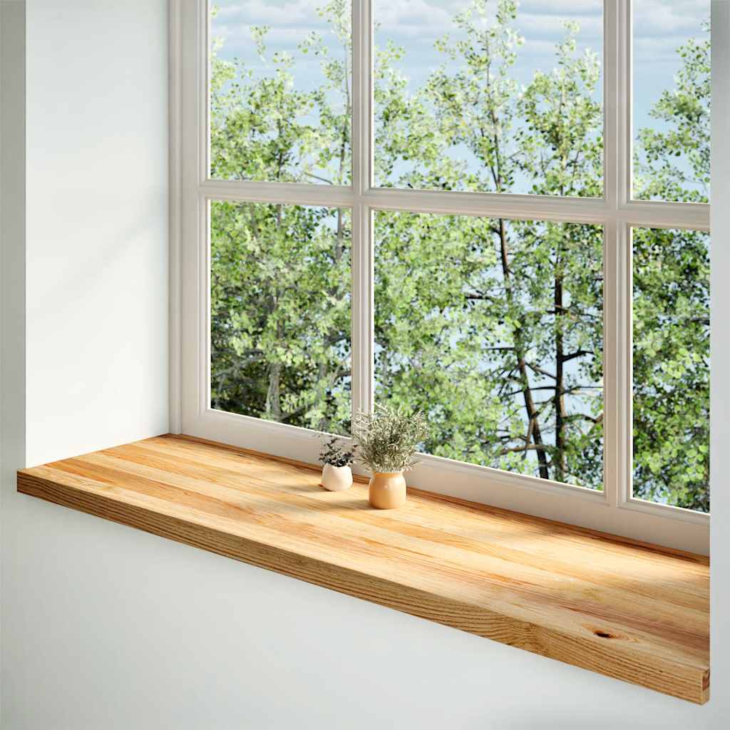 Bourse de fenêtre Vidaxl 2 PCS 140x40x2 cm en chêne solide brun clair