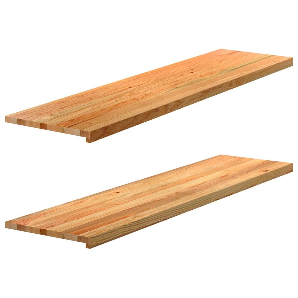 Rebus de fenêtre Vidaxl 2 PCS 160x40x2 cm en chêne solide brun clair