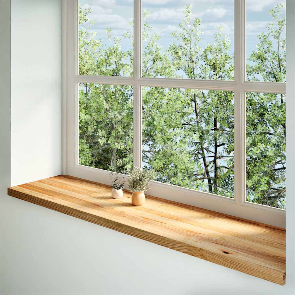 Rebus de fenêtre Vidaxl 2 PCS 160x40x2 cm en chêne solide brun clair