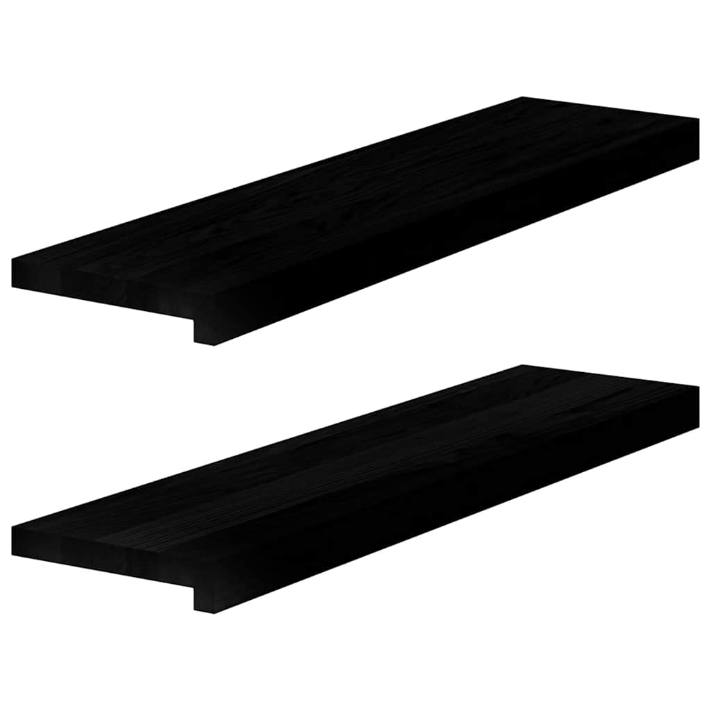 Vidaxl Sills de fenêtre 2 ST 80x20x2 cm en chêne massif brun foncé
