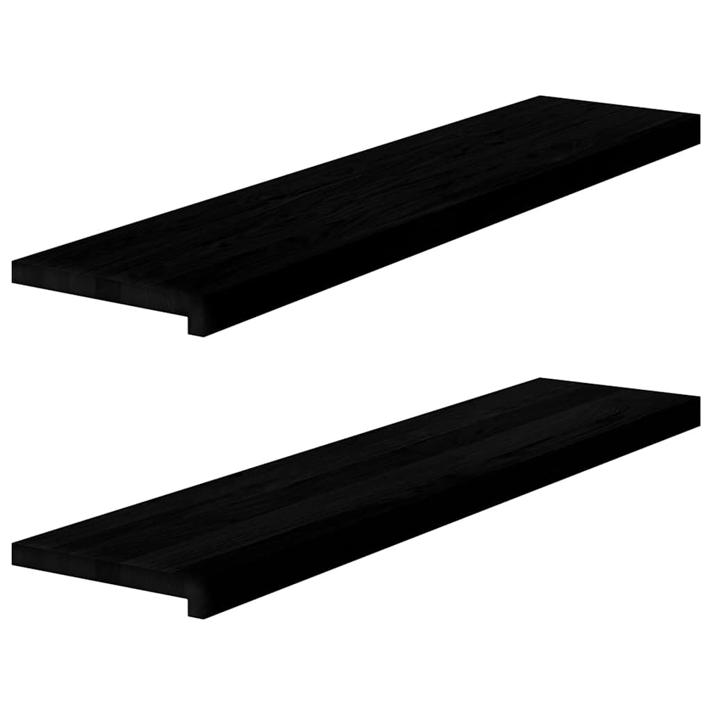 Bénéfices de fenêtre Vidaxl 2 PCS 110x25x2 cm Chêle massif brun foncé