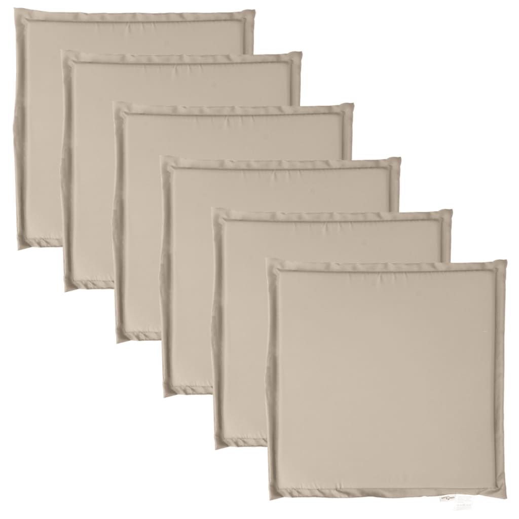 Coussins de siège de jardin vidaxl 6 pcs carrés 45x45x2 cm taupe