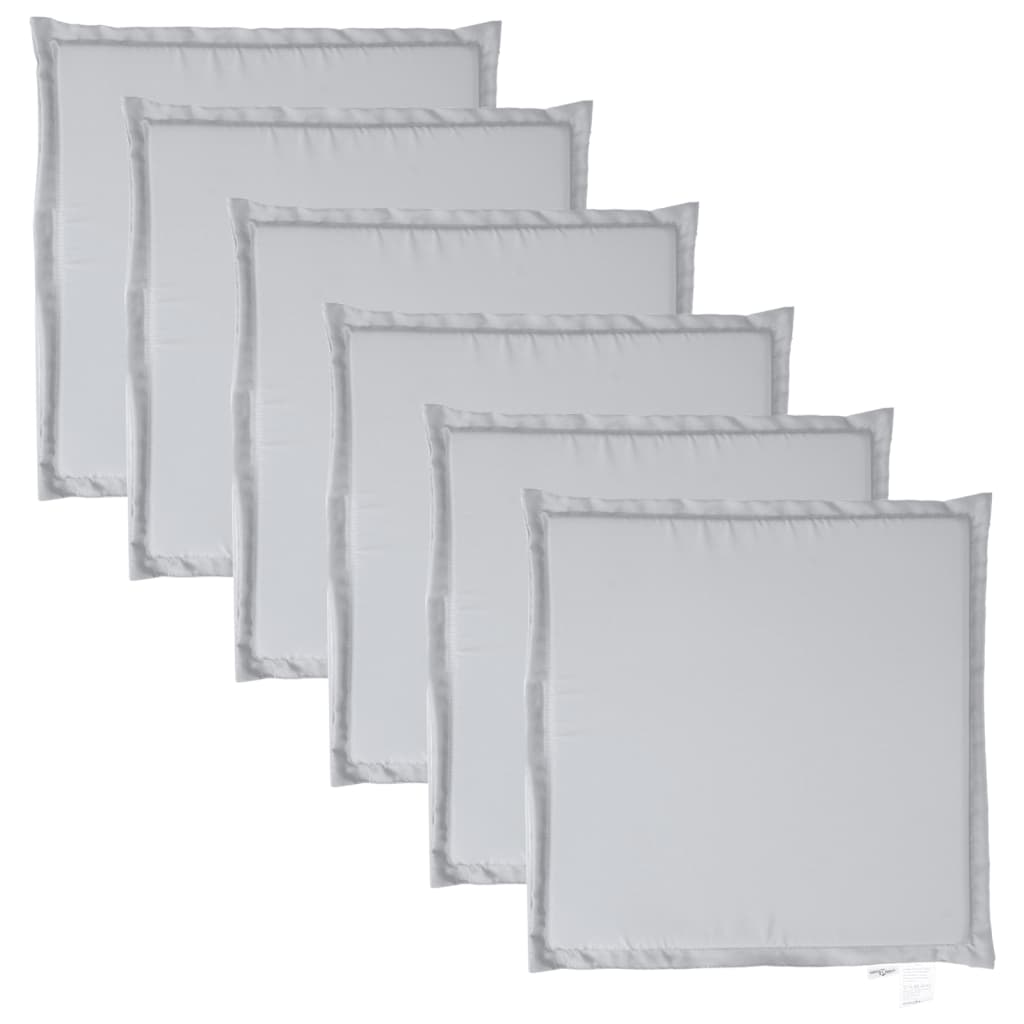 Coussins de siège de jardin vidaxl 6 pcs carrés 45x45x2 cm gris clair