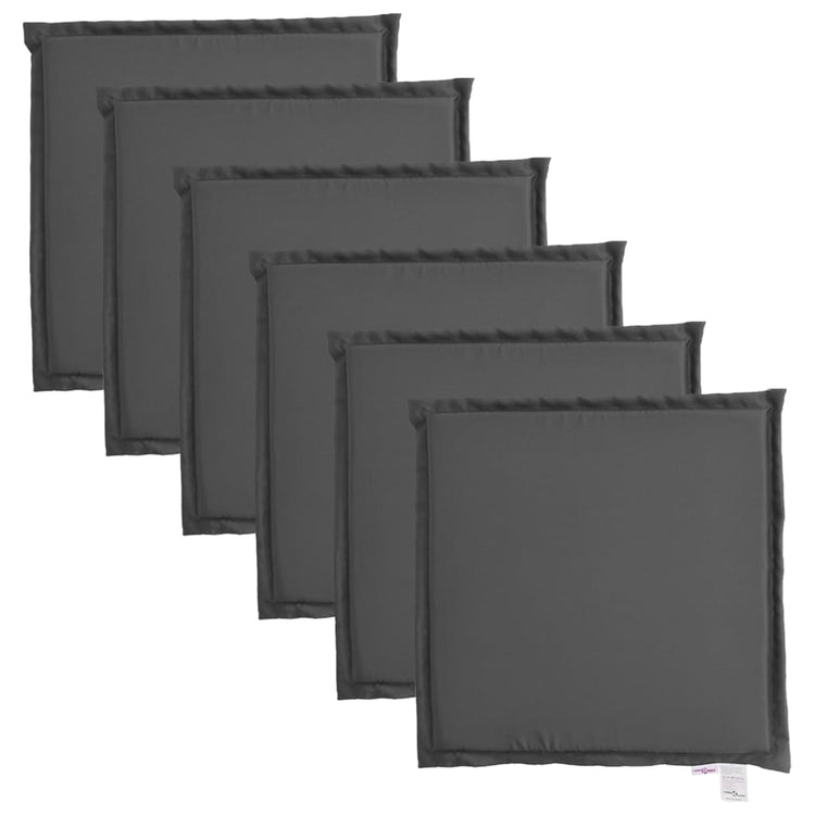 Coussins de siège de jardin vidaxl 6 pcs carrés 45x45x2 cm anthracite -colored