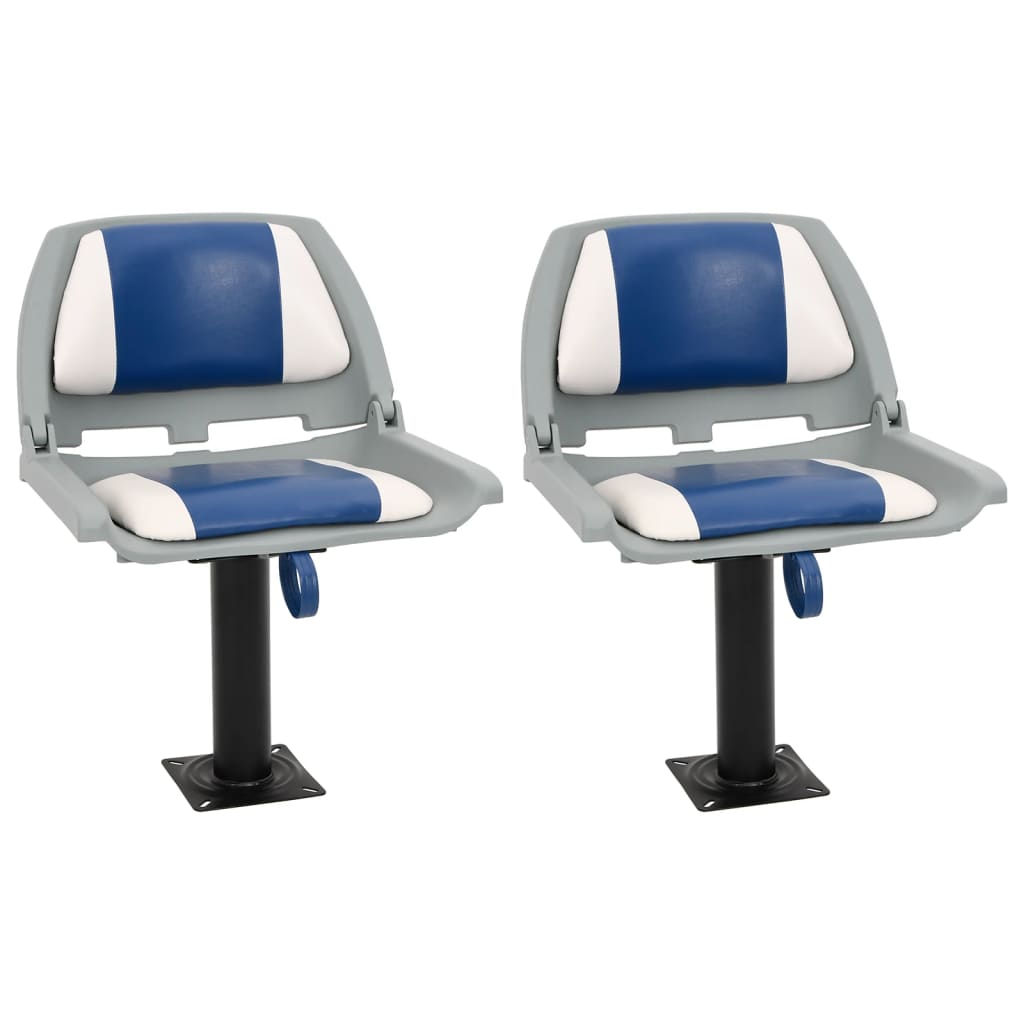 Vidaxx ensemble de chaises bateau pliantes 4 pièces 48x51x41 cm bleu et blanc