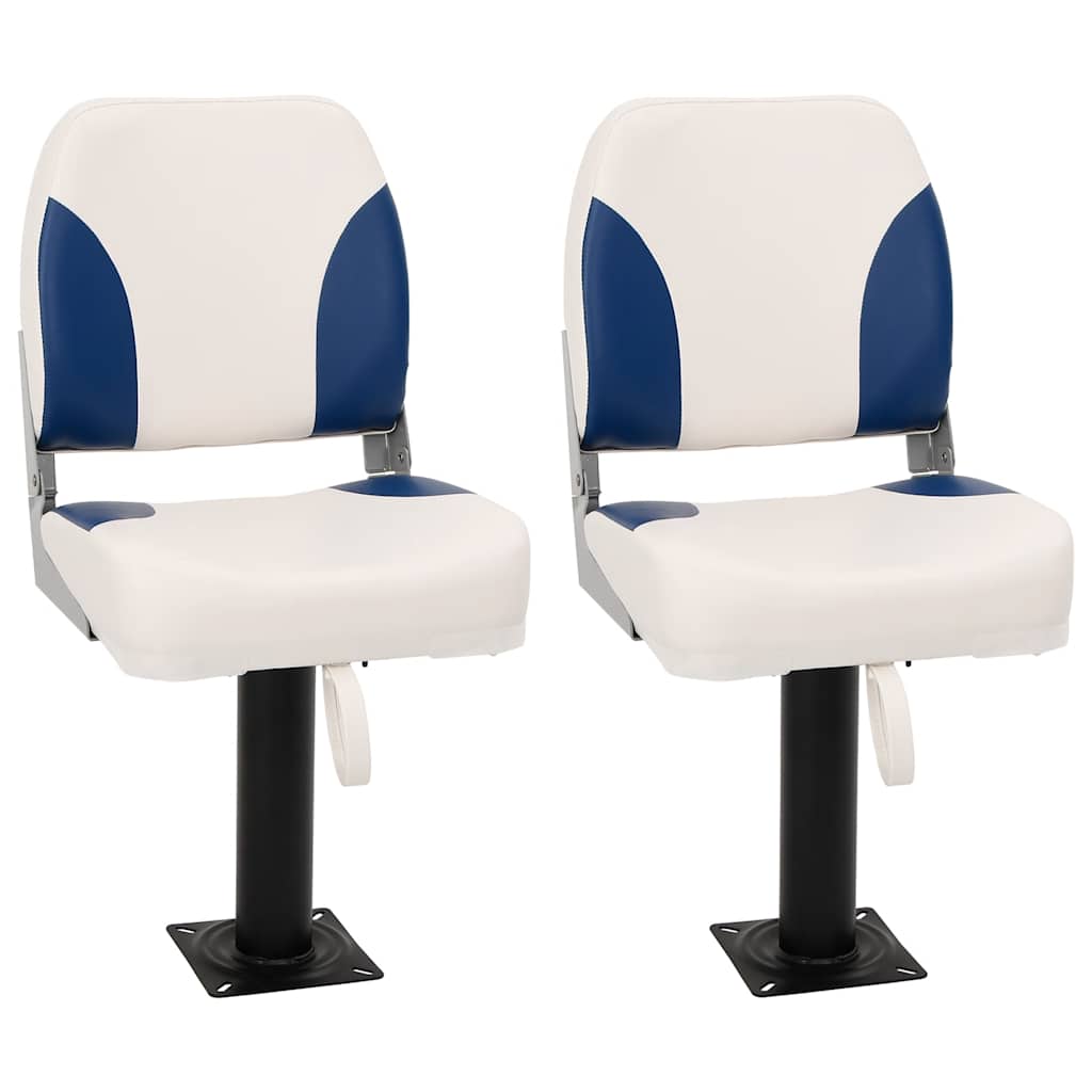Vidaxx chaise bateau 2 set pliable 41x36x48 cm bleu et blanc