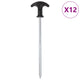 Vidaxl Tent Pegs 12 St Ø7 mm 20 cm Acier galvanisé