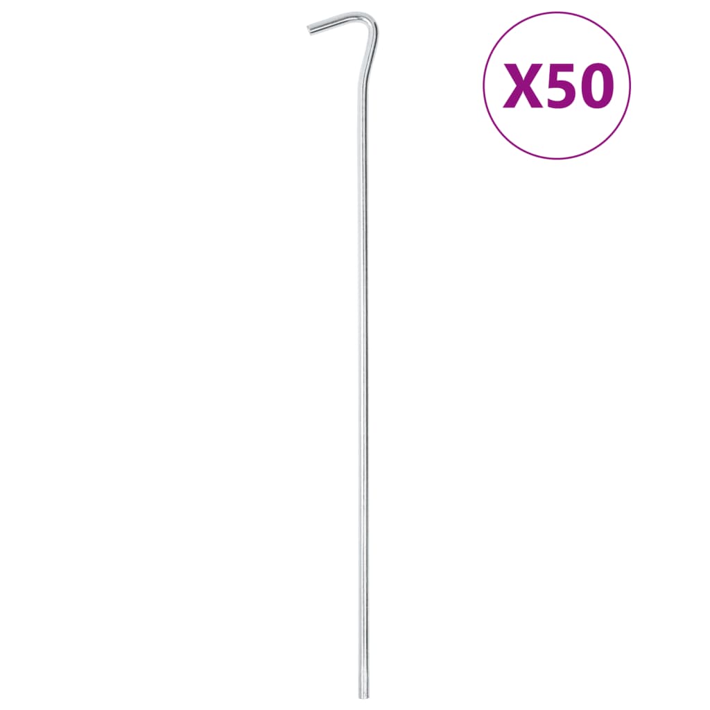 Vidaxl Tent Pegs 50 STS Ø5 mm 30 cm en acier galvanisé