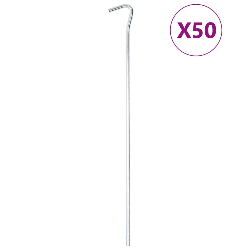 Vidaxl Tente poils 50 sts Ø7 mm 30 cm Acier galvanisé