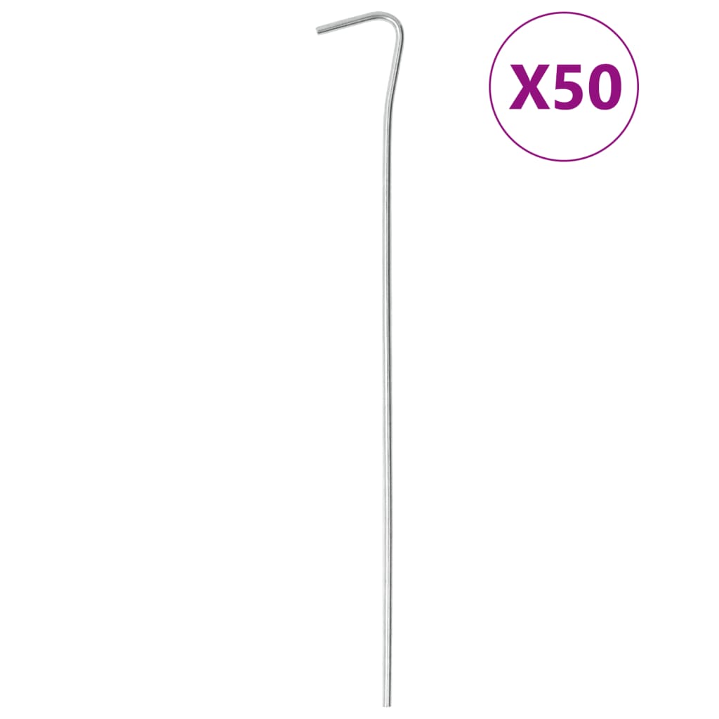 Vidaxl Tent Pegs 50 STS Ø3 mm 23 cm Acier galvanisé