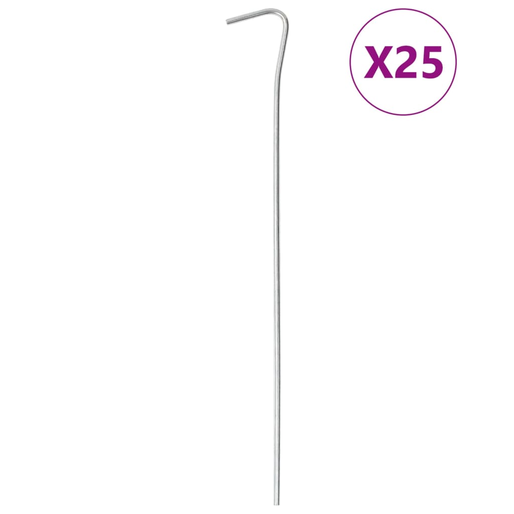 Vidaxl Tent Pegs 25 St Ø3 mm 23 cm Acier galvanisé