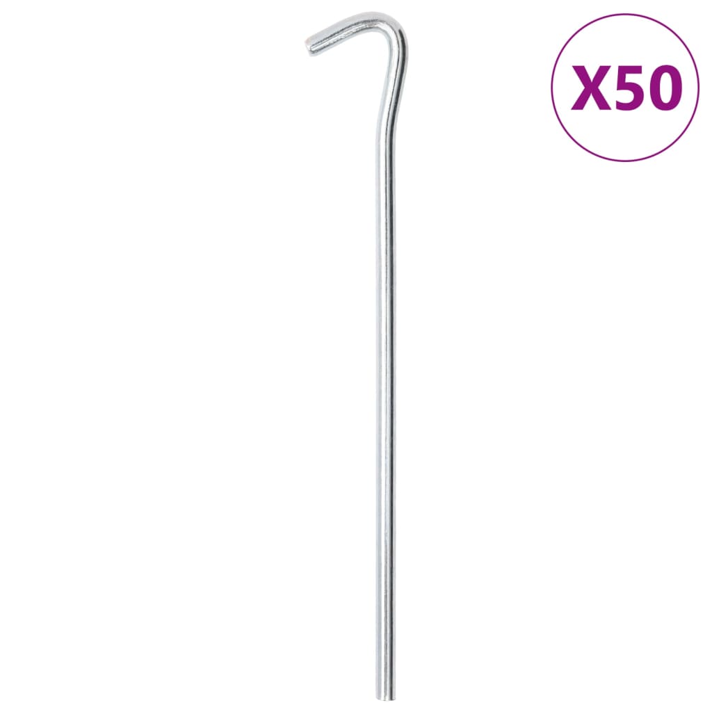 Vidaxl Tente poils 50 sts Ø7 mm 23 cm Acier galvanisé