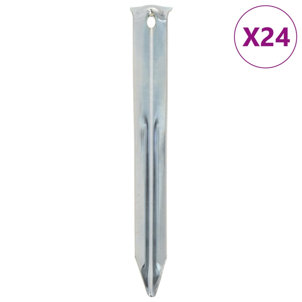 Vidaxl Tent Pegs 24 ST Ø20 mm 17 cm en acier galvanisé