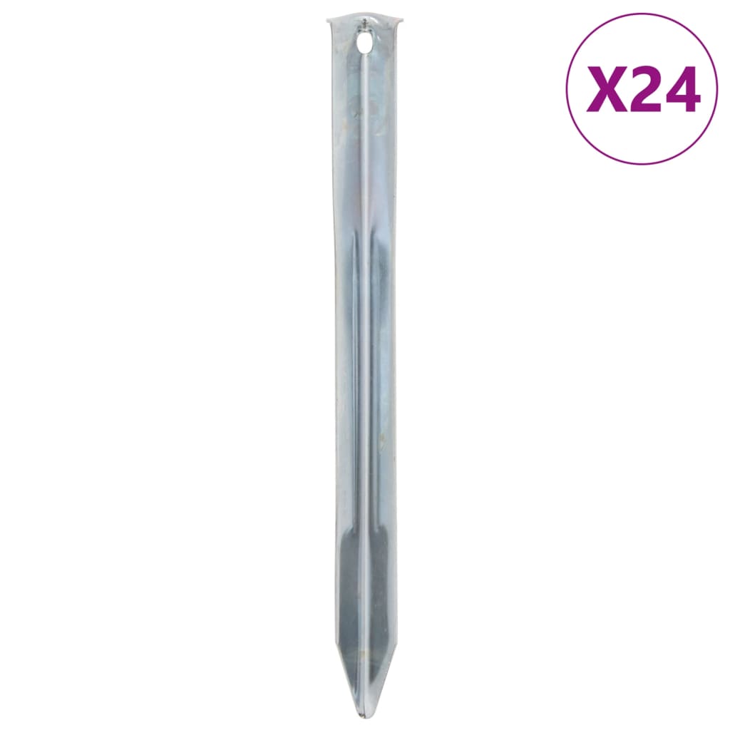 Vidaxl Tent Pegs 24 ST Ø20 mm 22 cm acier galvanisé