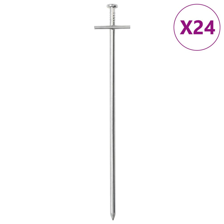 Vidaxl Tent Pegs 24 St Ø6 mm 23 cm Acier galvanisé