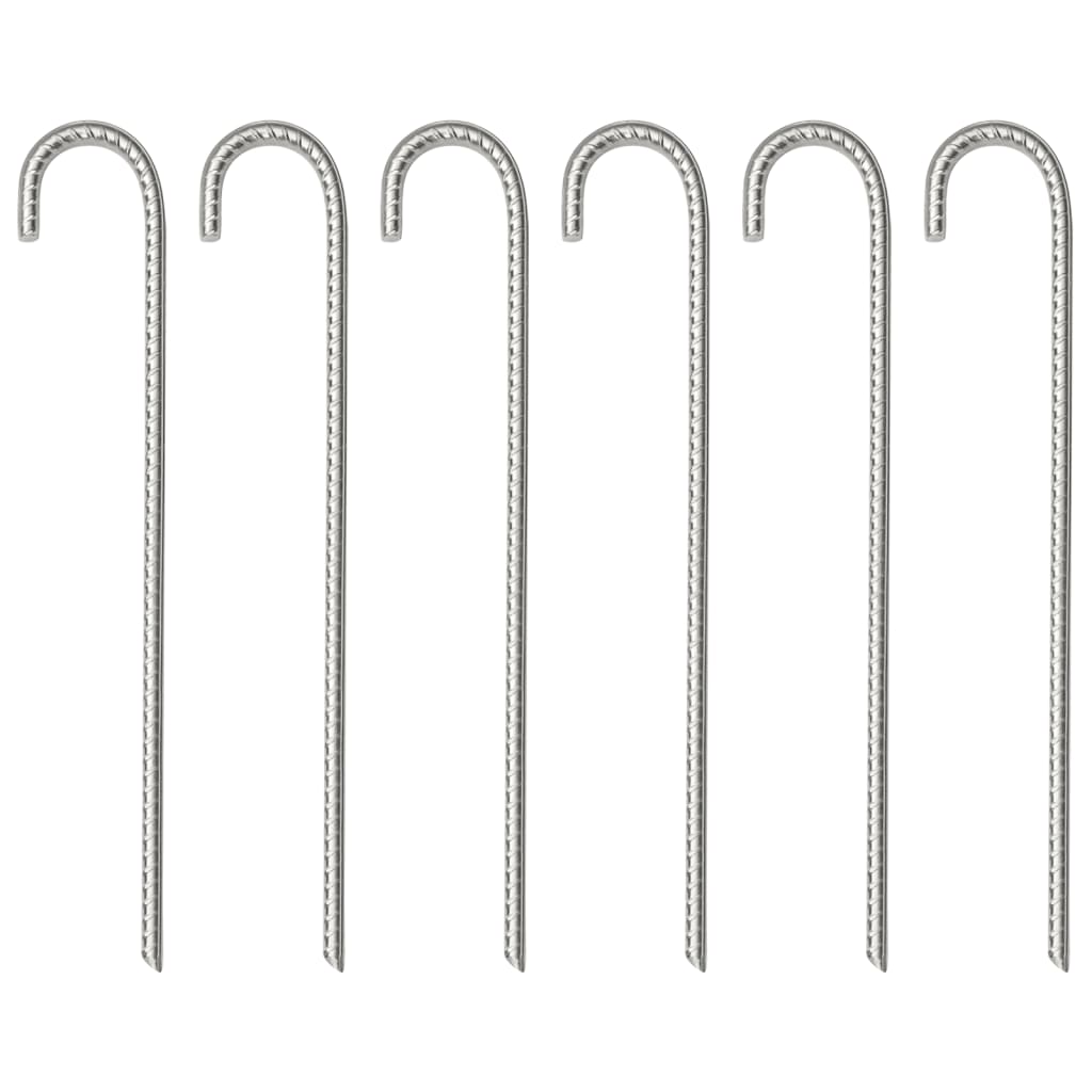 Vidaxl Tent Pegs 6 St Ø10 mm 37 cm Acier galvanisé