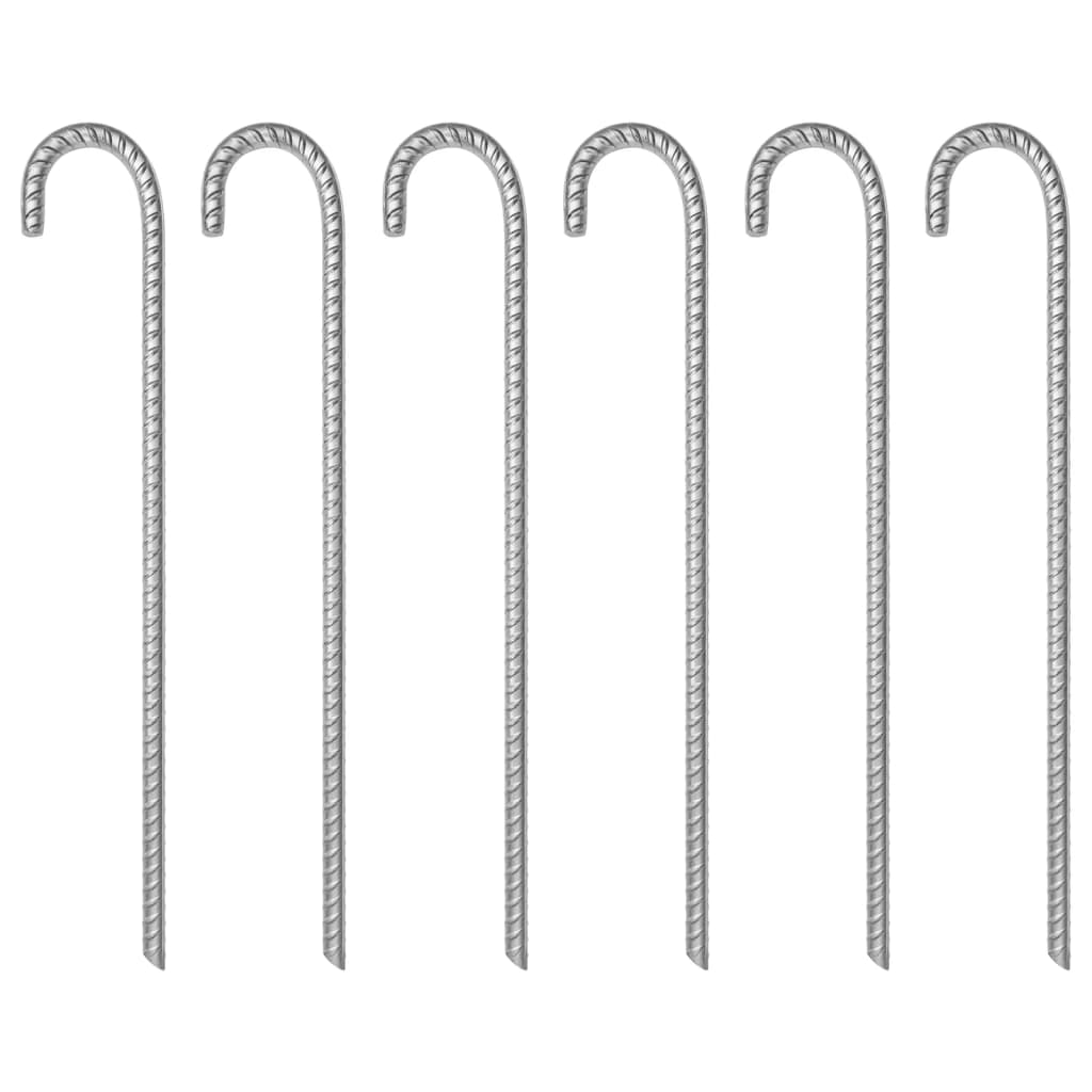 Vidaxl Tent Pegs 6 ST Ø12 MM 41,5 cm en acier galvanisé