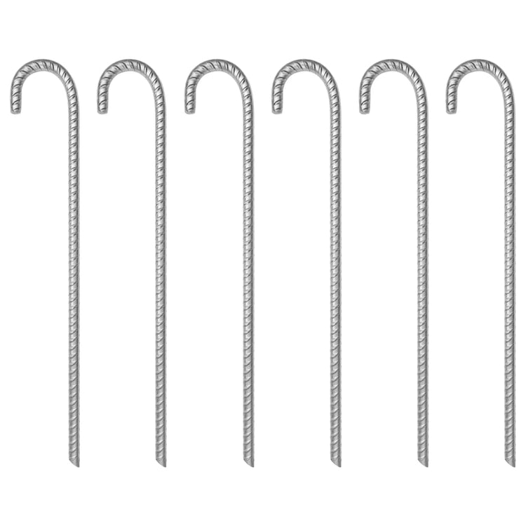 Vidaxl Tent Pegs 6 ST Ø12 MM 41,5 cm en acier galvanisé