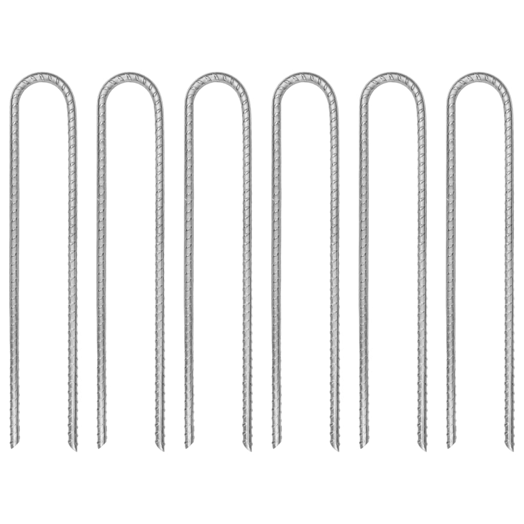 Vidaxl Tente Hairing 6 PCS en forme de U Ø7 mm 30 cm en acier galvanisé