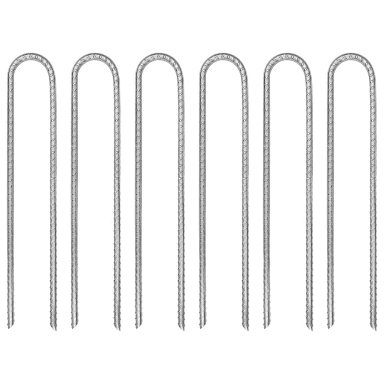 Vidaxl Tente Hairing 6 PCS en forme de U Ø7 mm 30 cm en acier galvanisé