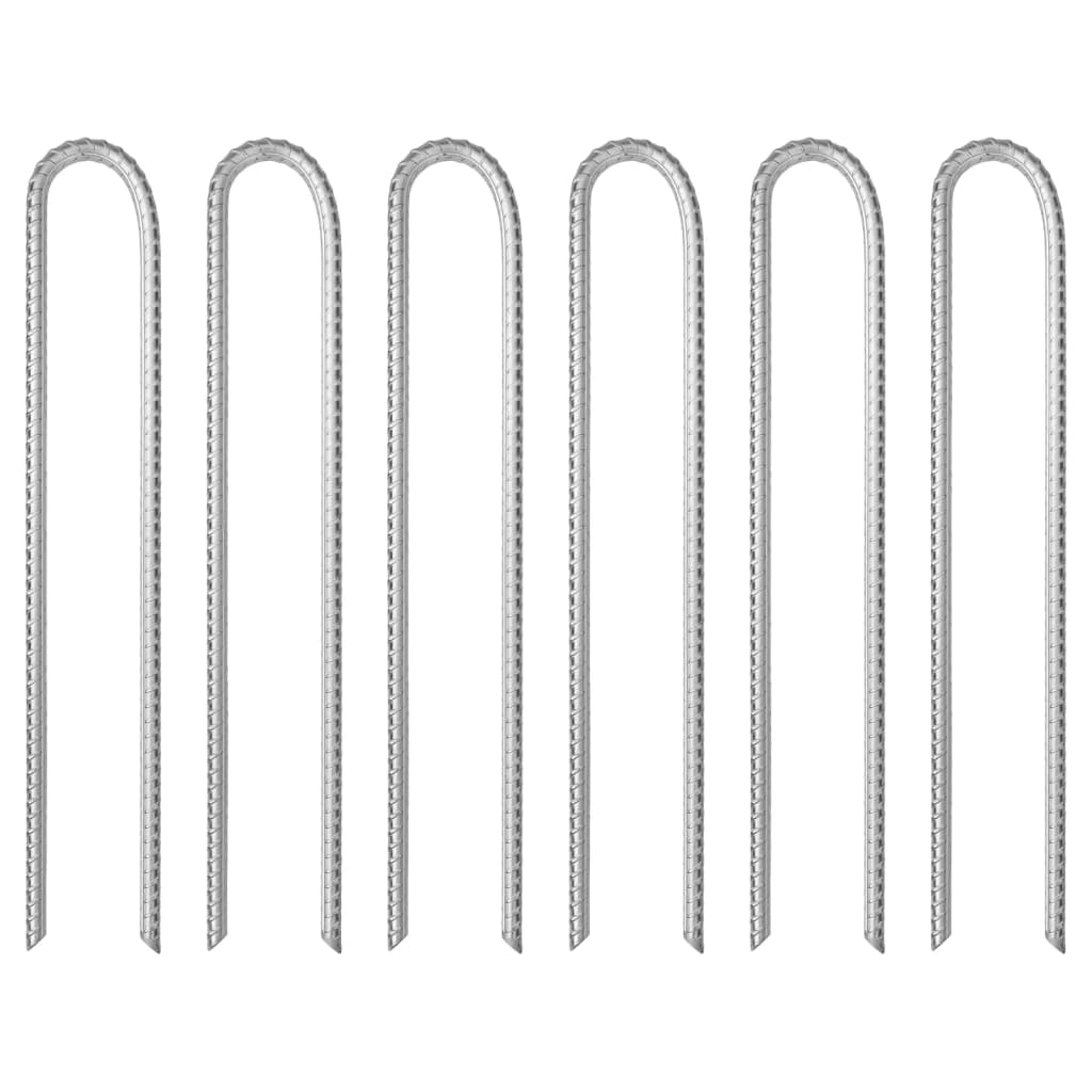 Vidaxl Tente Hairing 6 PCS en forme de U Ø10 mm 37 cm en acier galvanisé