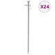 Vidaxl Tent Pegs 24 ST 8 mm 30 cm en acier galvanisé