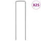 Vidaxx piquets de sol 25 pcs en forme de U 15x3,5 cm en acier galvanisé