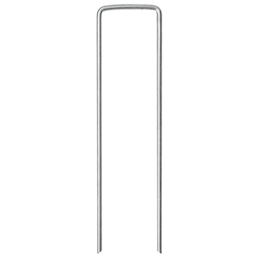 Vidaxx piquets de sol 25 pcs en forme de U 15x3,5 cm en acier galvanisé