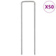 Vidaxl piquets de sol 50 pcs en forme de U 15x3,5 cm acier galvanisé