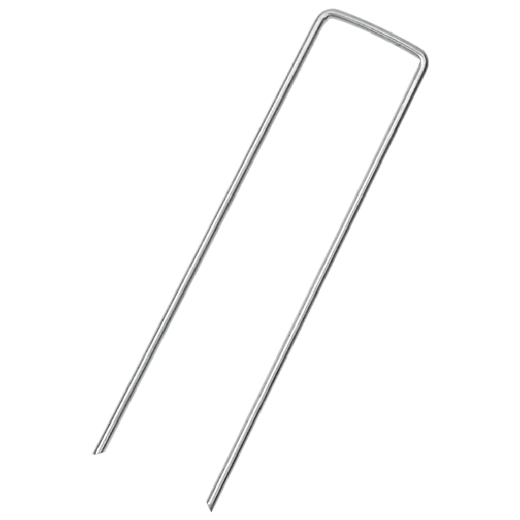 Vidaxl piquets de sol 50 pcs en forme de U 15x3,5 cm acier galvanisé