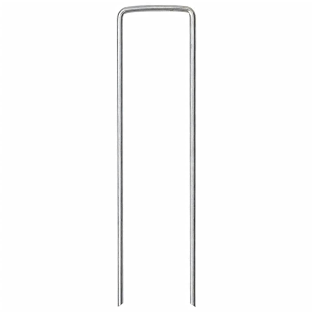 Vidaxl piquets de sol 50 pcs en forme de U 15x3,5 cm acier galvanisé