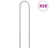 Vidaxl piquets de sol 50 pcs en forme de U 15x3,5 cm acier galvanisé