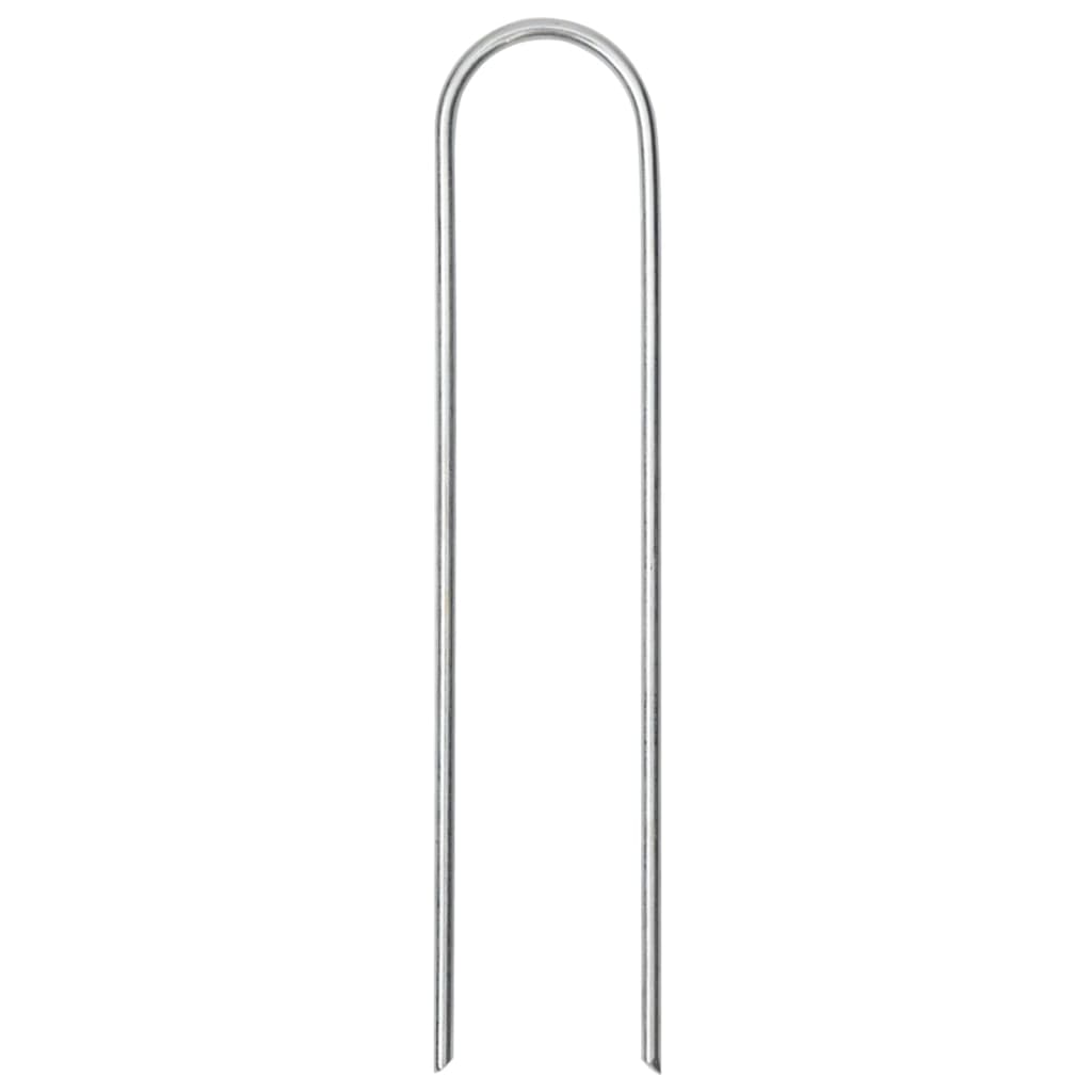 Vidaxl piquets de sol 50 pcs en forme de U 15x3,5 cm acier galvanisé
