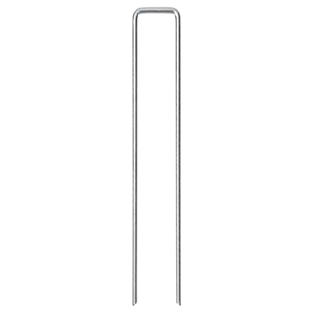 Vidaxx piquets de sol 50 pcs en forme de U 20x3,5 cm acier galvanisé