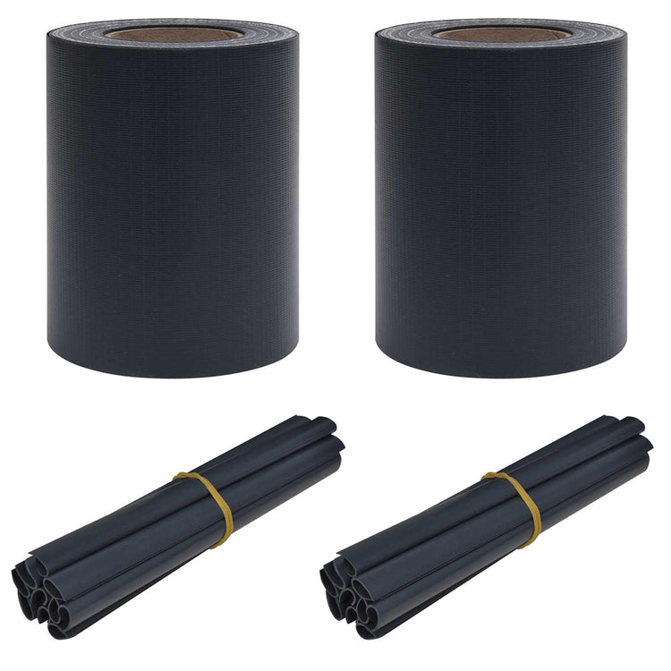 Vidaxl brise-vue de jardin 2 pcs gris foncé 35 x 0,19 m PVC