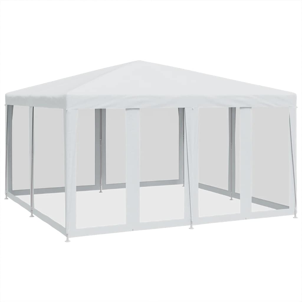 Tente de fête Vidaxl avec 8 murs latéraux de maille 4x4 m HDPE blanc
