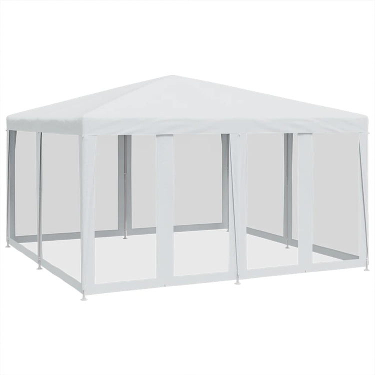 Tente de fête Vidaxl avec 8 murs latéraux de maille 4x4 m HDPE blanc