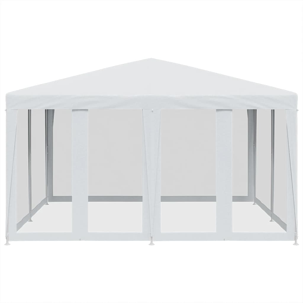 Tente de fête Vidaxl avec 8 murs latéraux de maille 4x4 m HDPE blanc