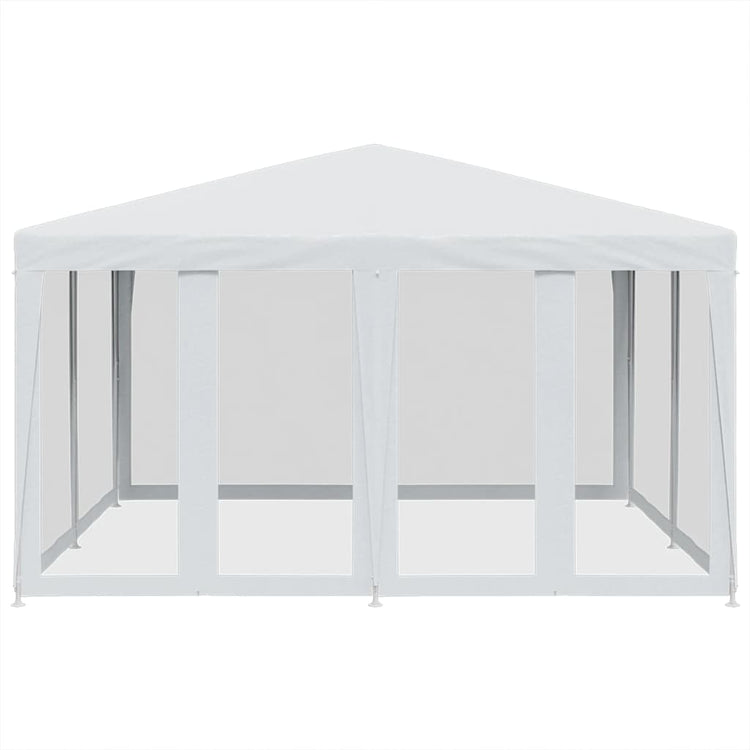 Tente de fête Vidaxl avec 8 murs latéraux de maille 4x4 m HDPE blanc