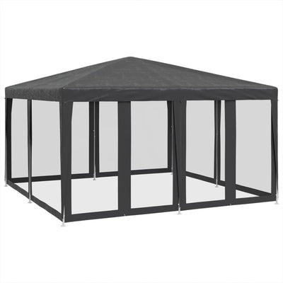 Tente de fête Vidaxl avec 8 murs latéraux en mesh 4x4 m anthracite HDPE -Colored