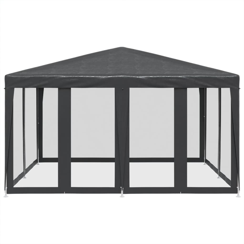 Tente de fête Vidaxl avec 8 murs latéraux en mesh 4x4 m anthracite HDPE -Colored