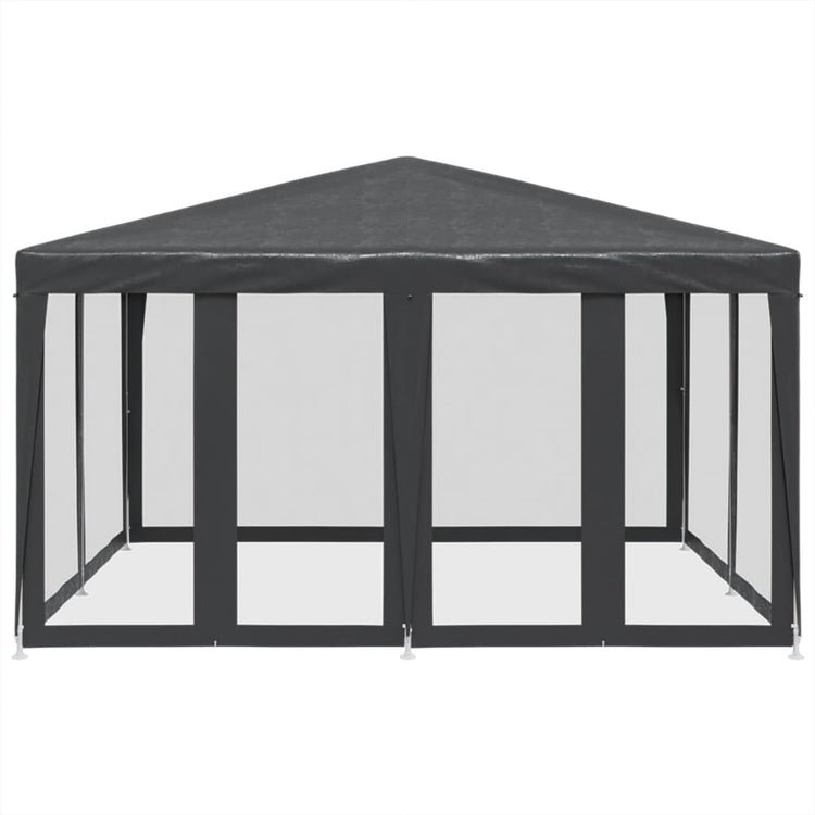 Tente de fête Vidaxl avec 8 murs latéraux en mesh 4x4 m anthracite HDPE -Colored