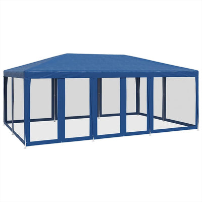 Tente de fête Vidaxl avec des murs latéraux de 10 maille 6x4 m bleu HDPE