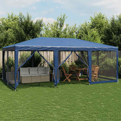 Tente de fête Vidaxl avec des murs latéraux de 10 maille 6x4 m bleu HDPE
