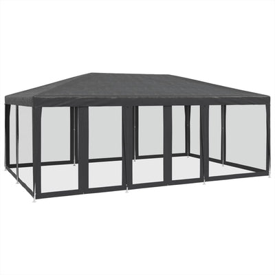 Tente de fête Vidaxl avec 10 murs latéraux en maille 6x4 m anthracite HDPE -Colored