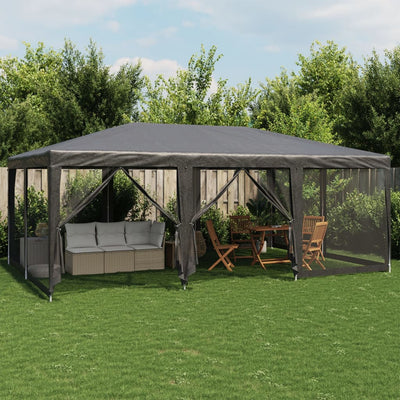 Tente de fête Vidaxl avec 10 murs latéraux en maille 6x4 m anthracite HDPE -Colored