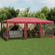 Tente de fête Vidaxl avec 10 murs latéraux en mailles 6x4 m en rouge HDPE