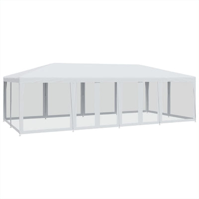 Tente de fête Vidaxl avec des murs latéraux de 12 mailles 8x4 m HDPE blanc