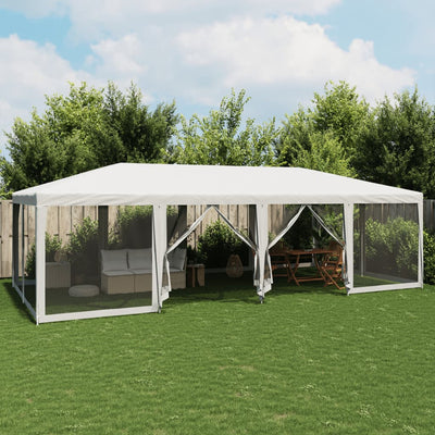 Tente de fête Vidaxl avec des murs latéraux de 12 mailles 8x4 m HDPE blanc
