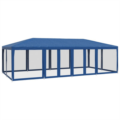 Tente de fête Vidaxl avec des murs latéraux 12 maille 8x4 m bleu HDPE